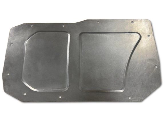 Bolt-on 77–90 GM B-Body Caprice/Impala A/C Heat Delete Firewall Panel. 18-gauge USA steel, no cutting or drilling. Show-quality engine bay upgrade